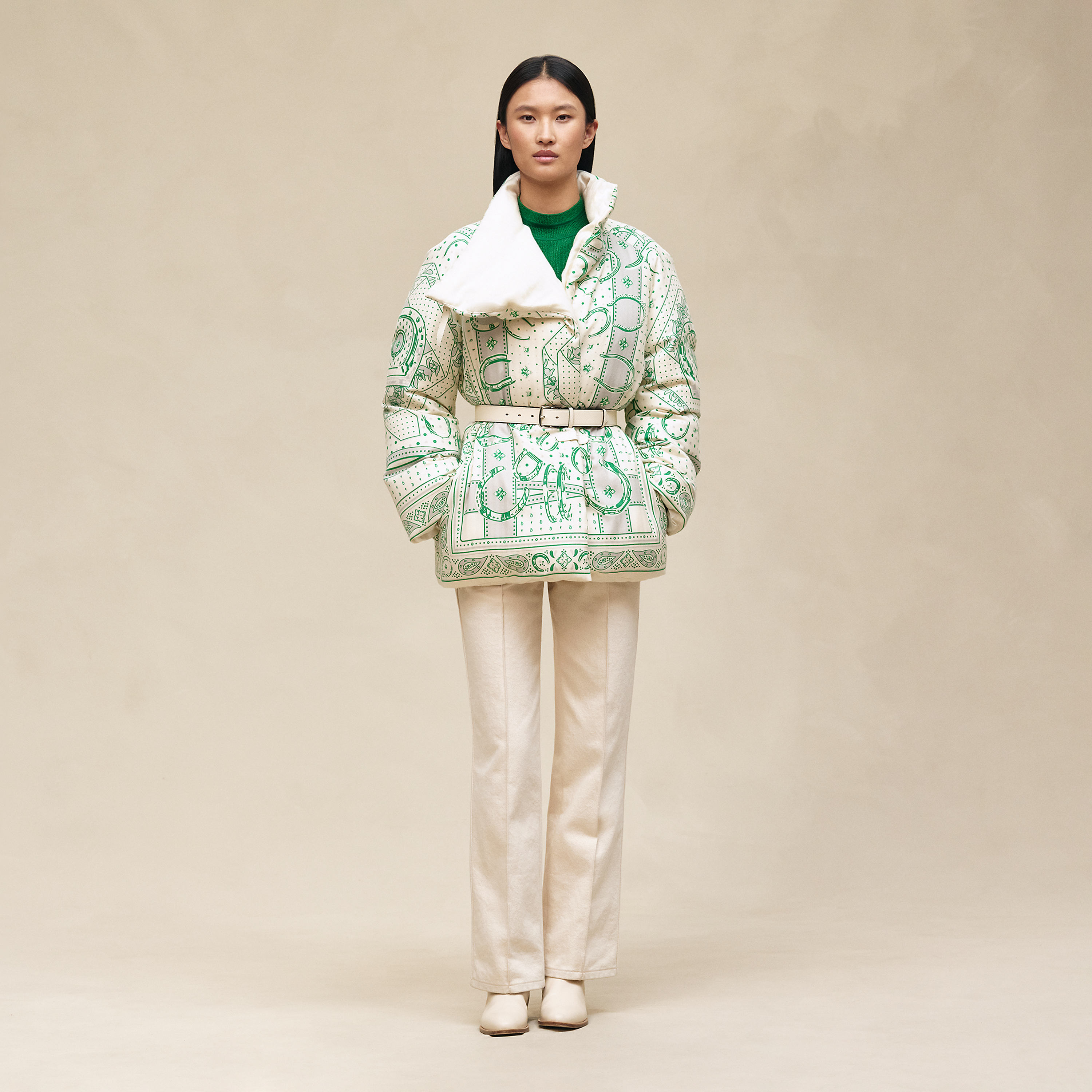 "Porte-Bonheur Chevron" coat