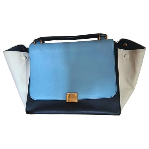 Trapèze leather handbag