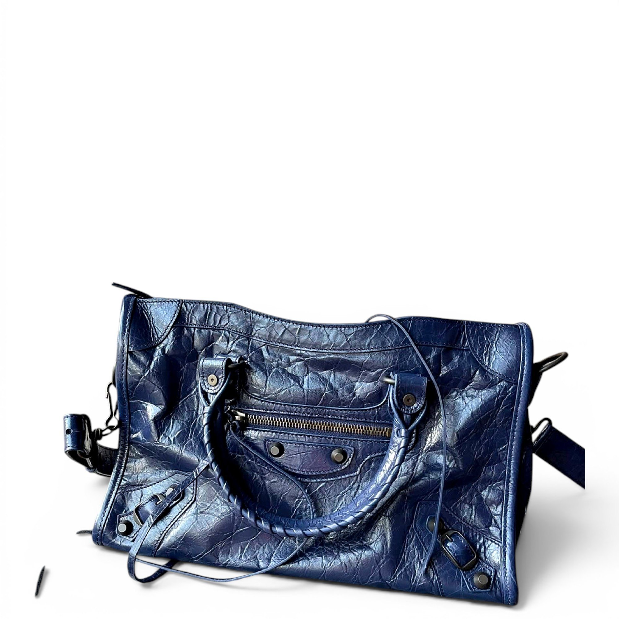 City leather handbag