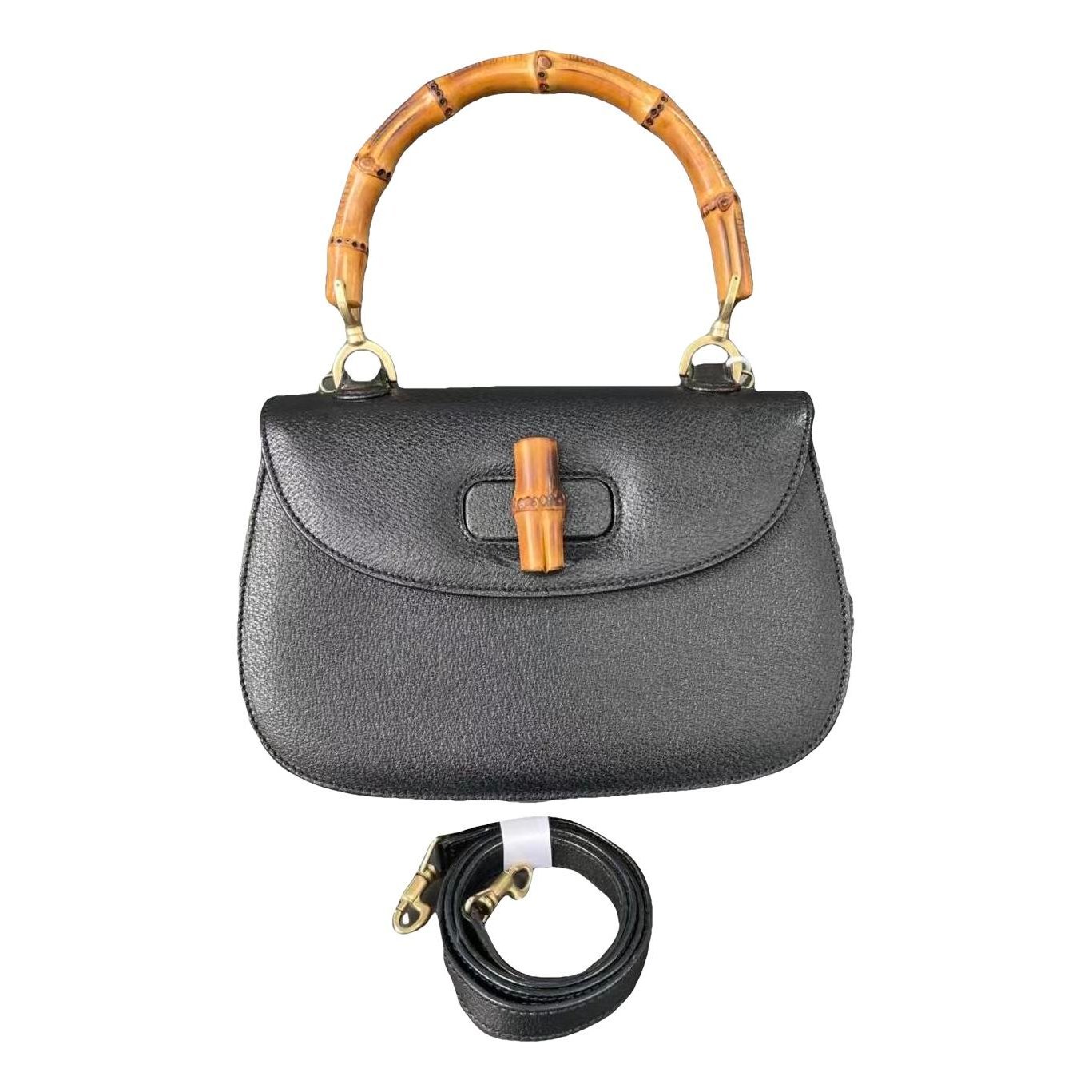 Convertible Bamboo Top Handle leather handbag