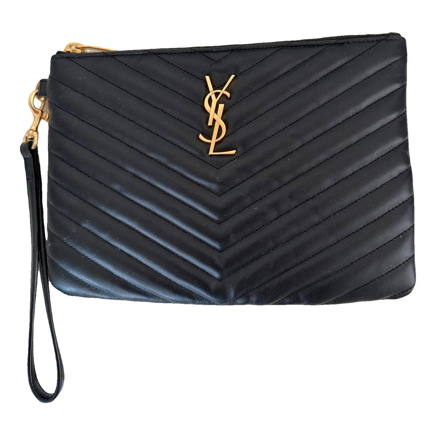 Leather clutch bag