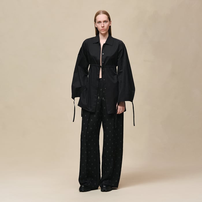 Noir Drawstring Shirt