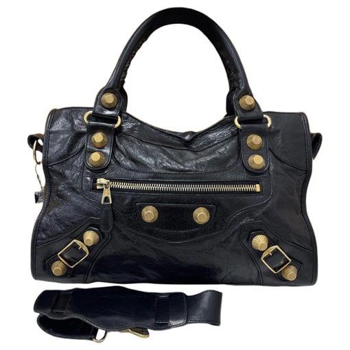 City leather handbag