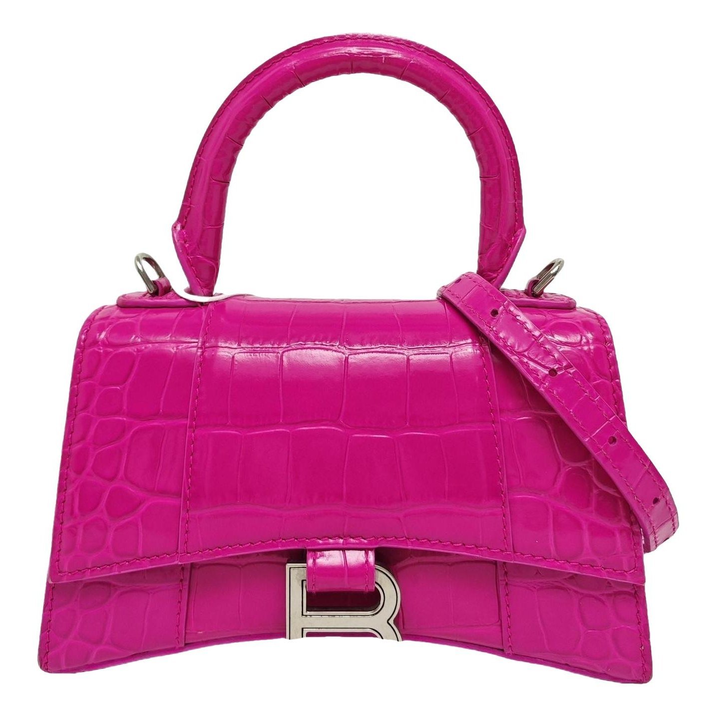 Hourglass leather handbag