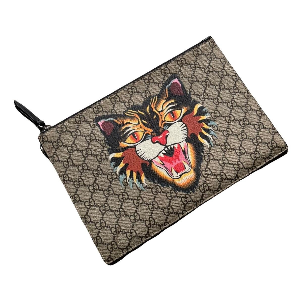 Leather clutch bag