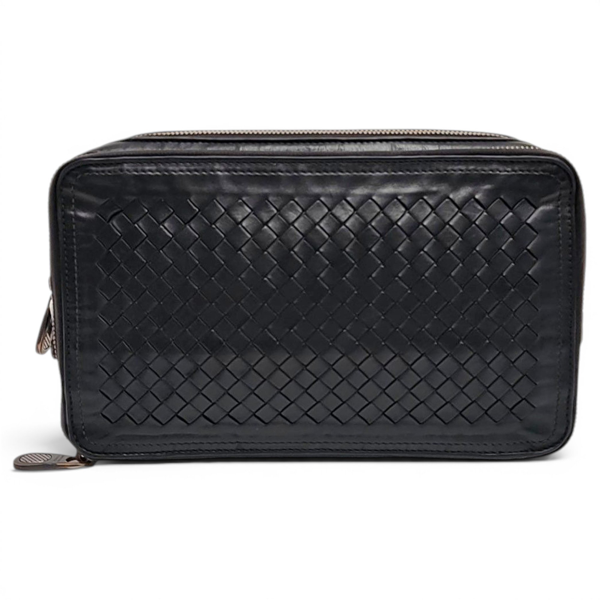 Leather clutch bag