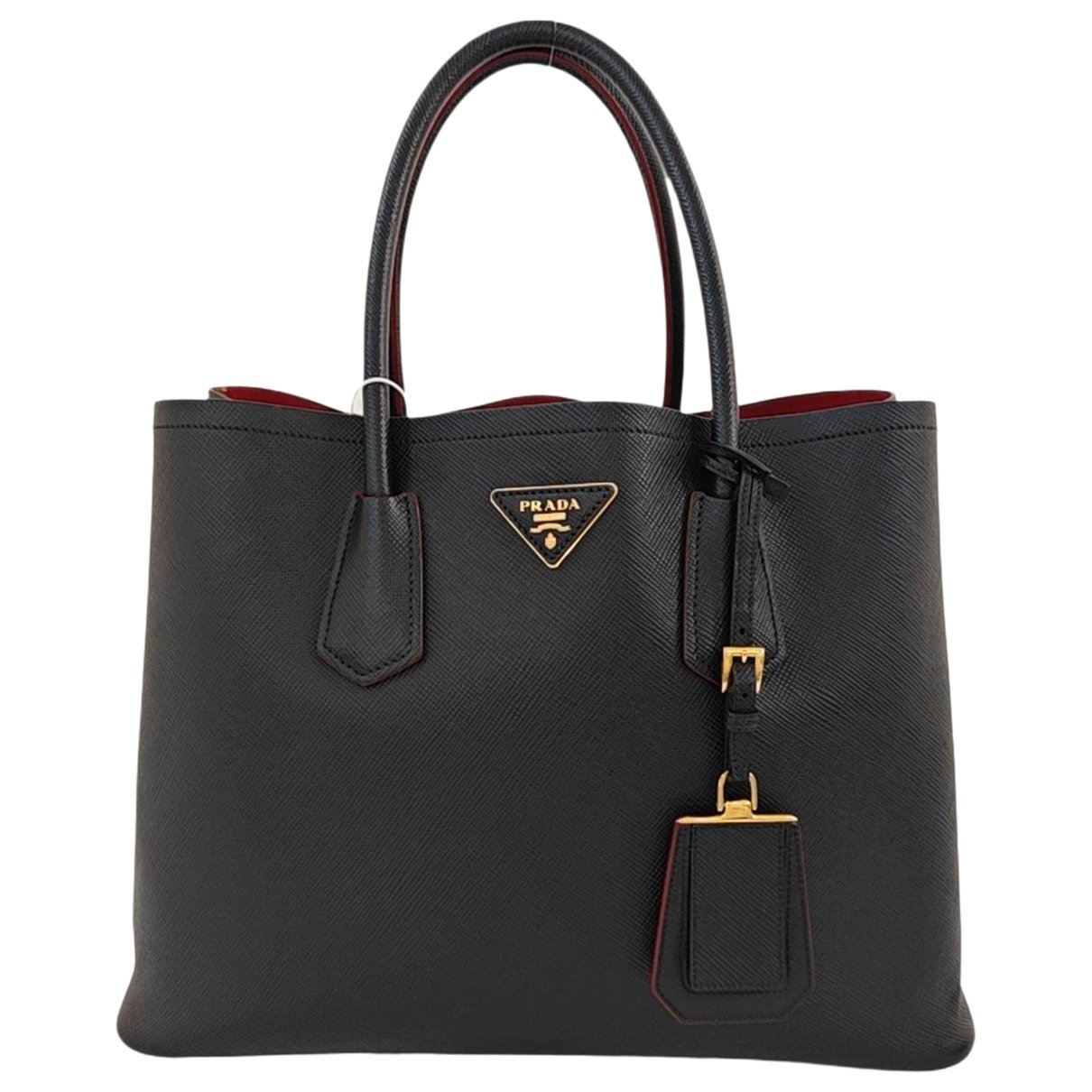 Double leather handbag