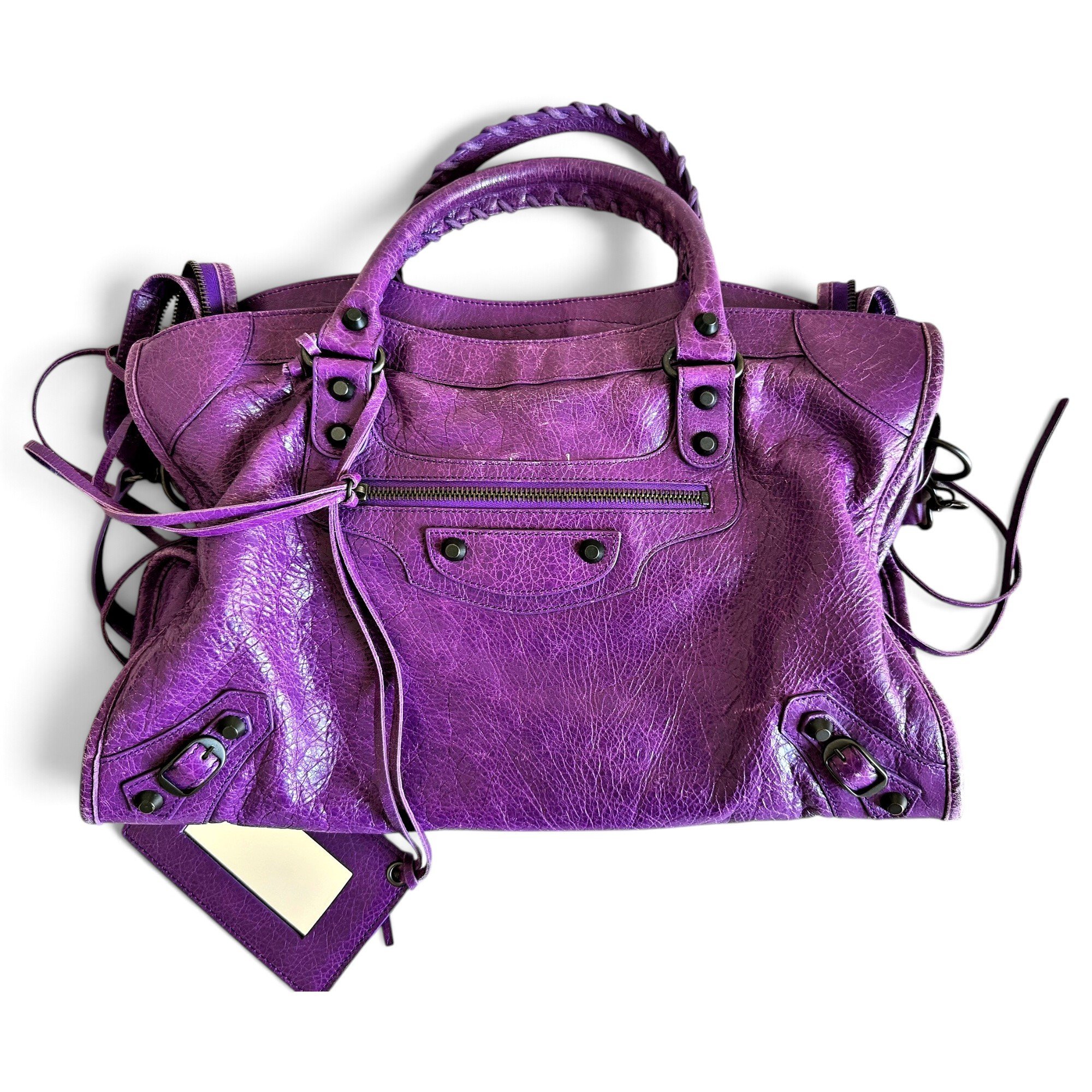 City leather handbag