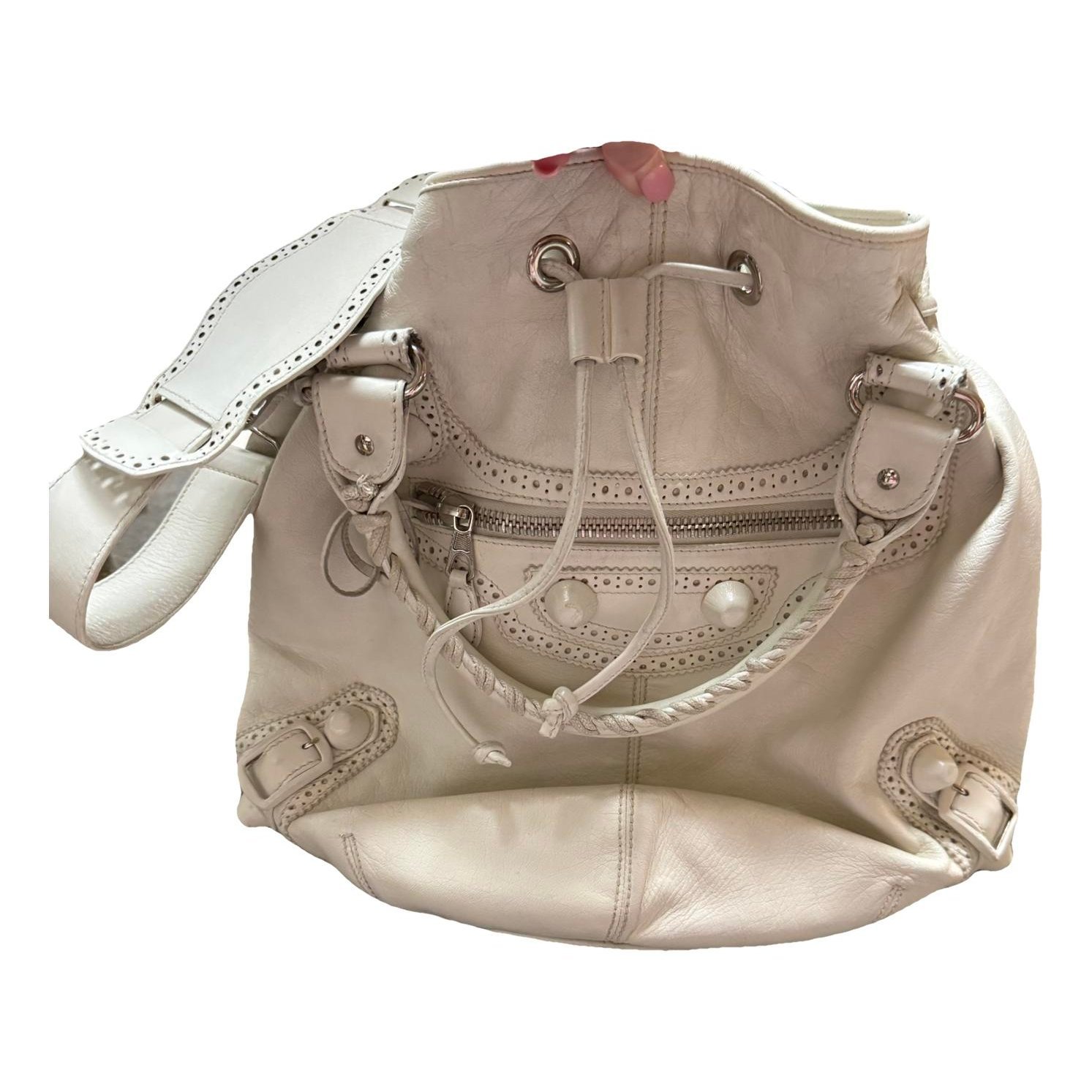 Balenciaga Pompon leather crossbody bag