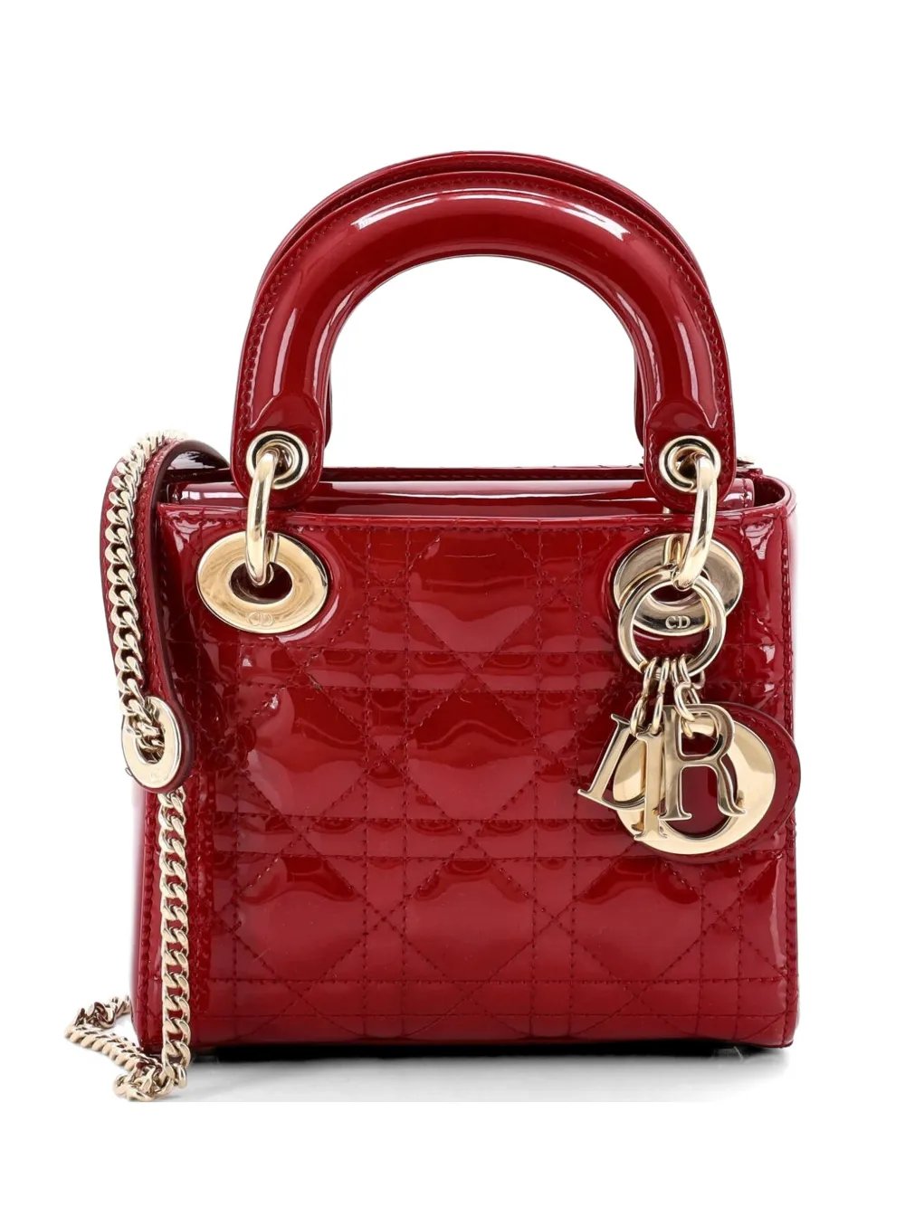 Lady Dior Chain Bag Cannage Quilt Patent Mini satchel