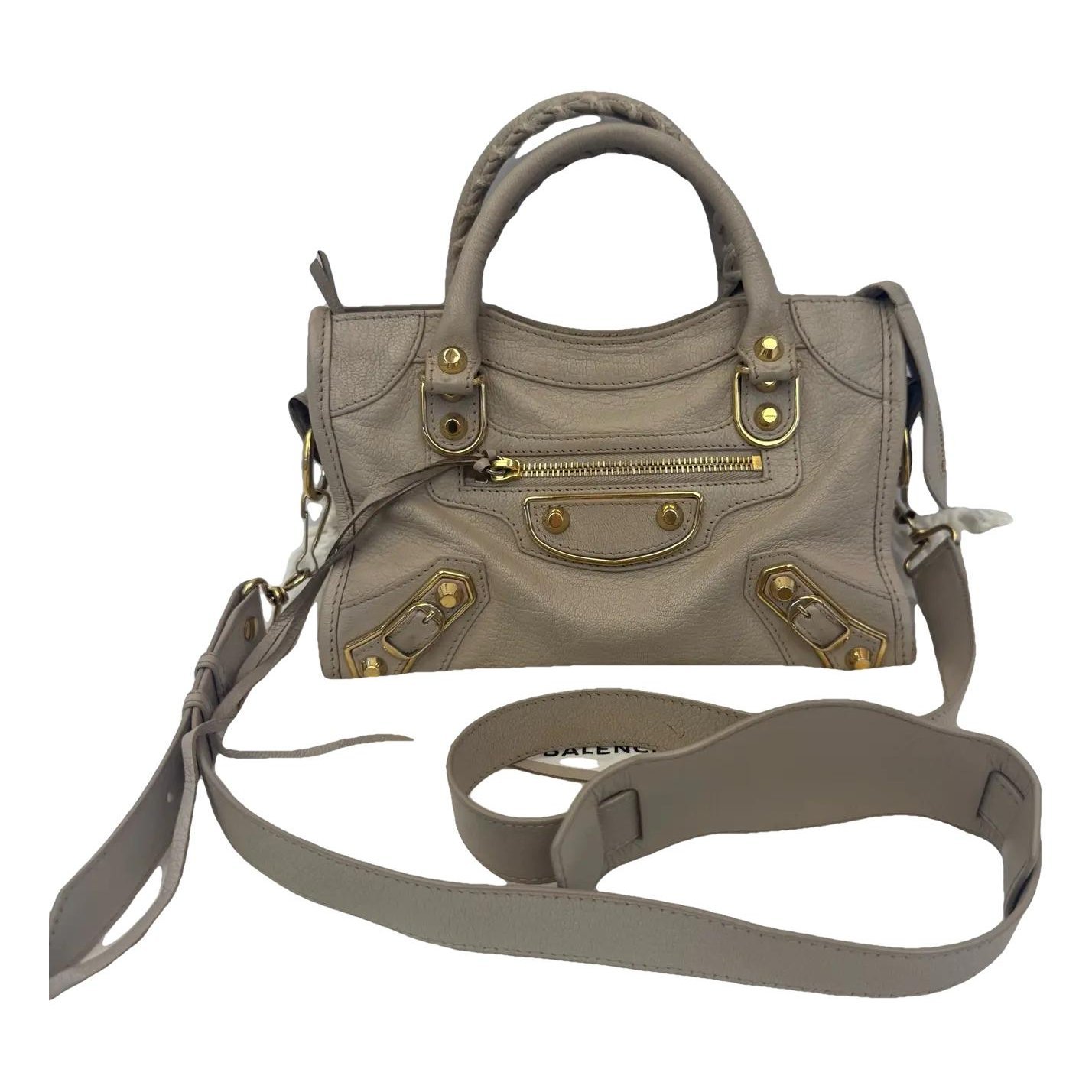 City leather handbag