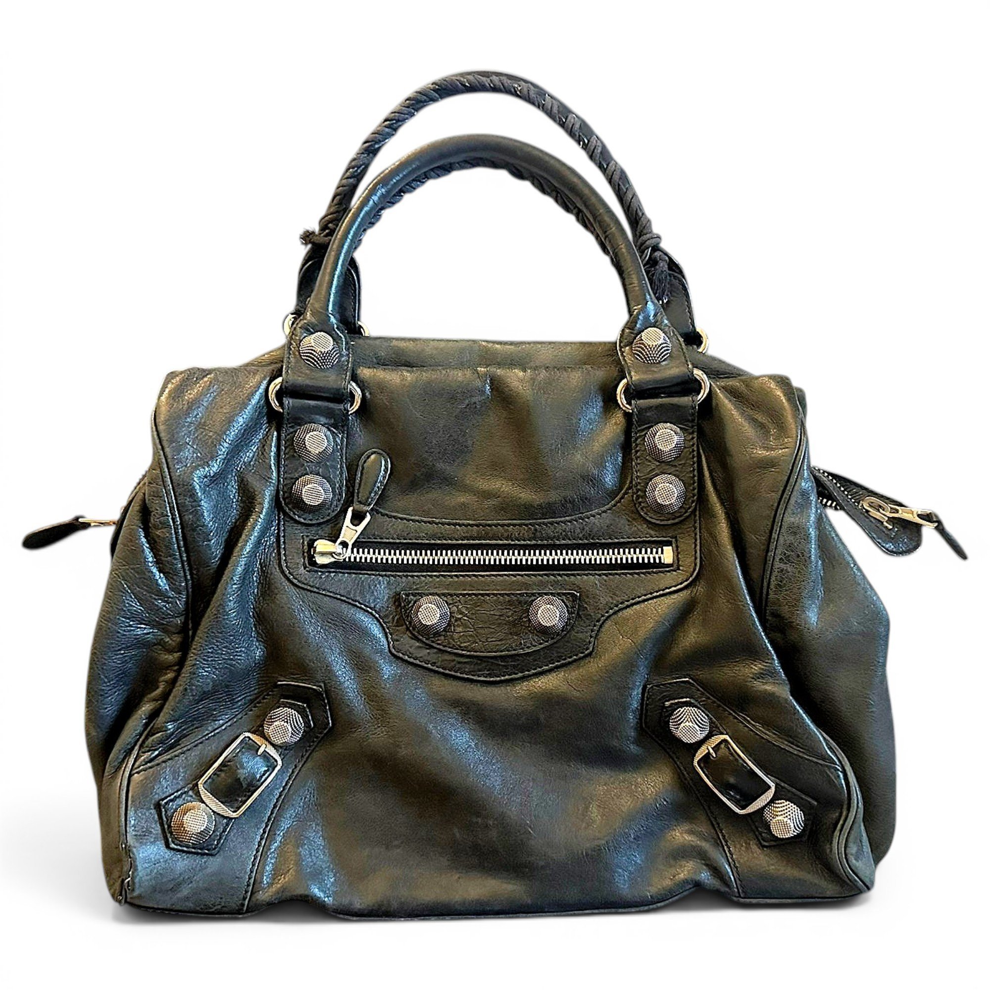 Work leather handbag