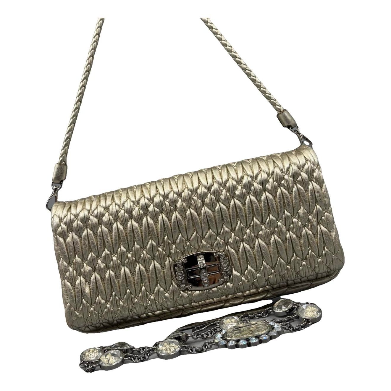 Miu Crystal leather handbag