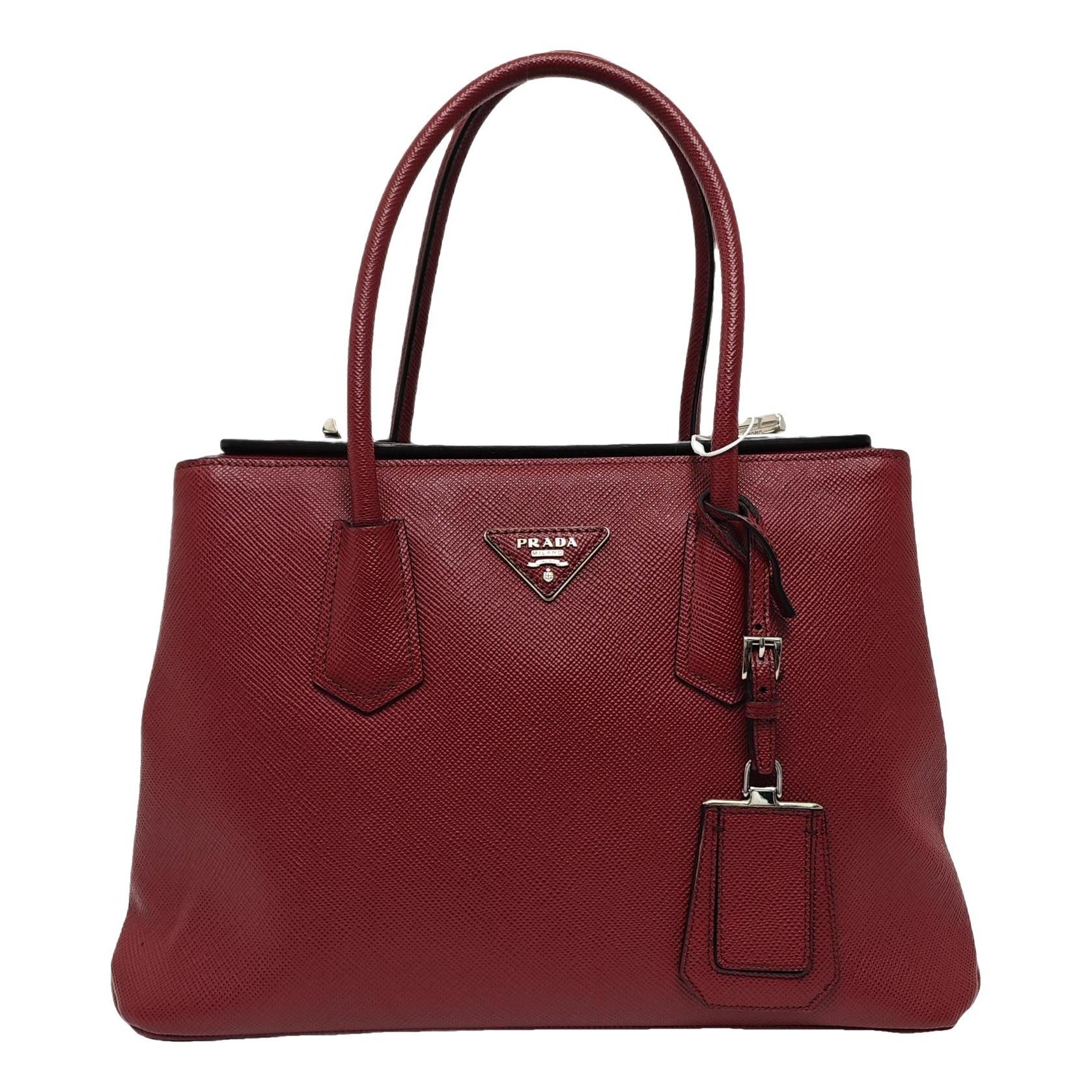Double leather handbag