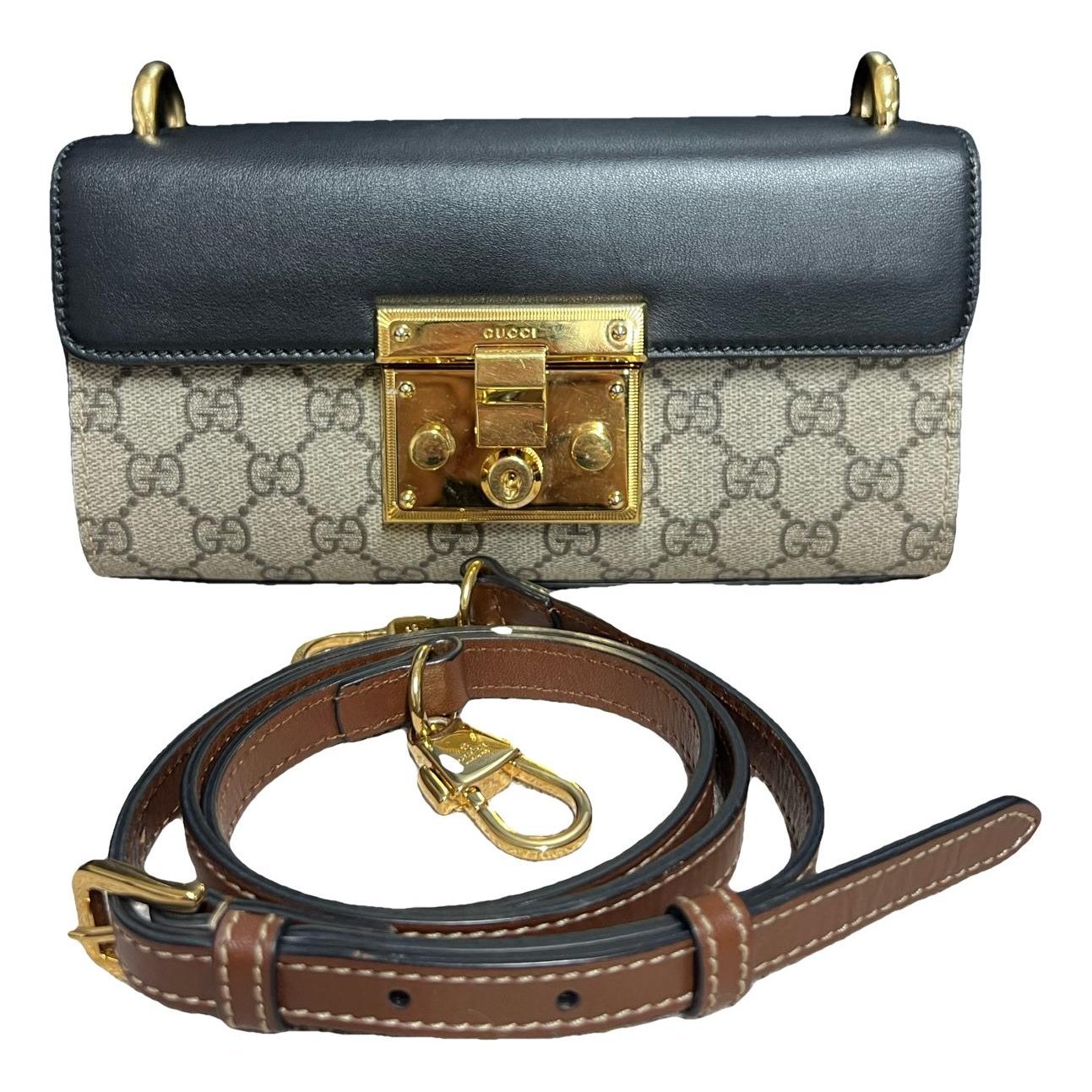 Padlock leather handbag