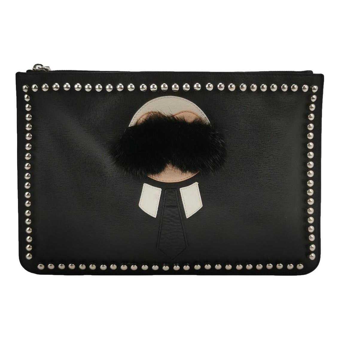 Leather clutch bag