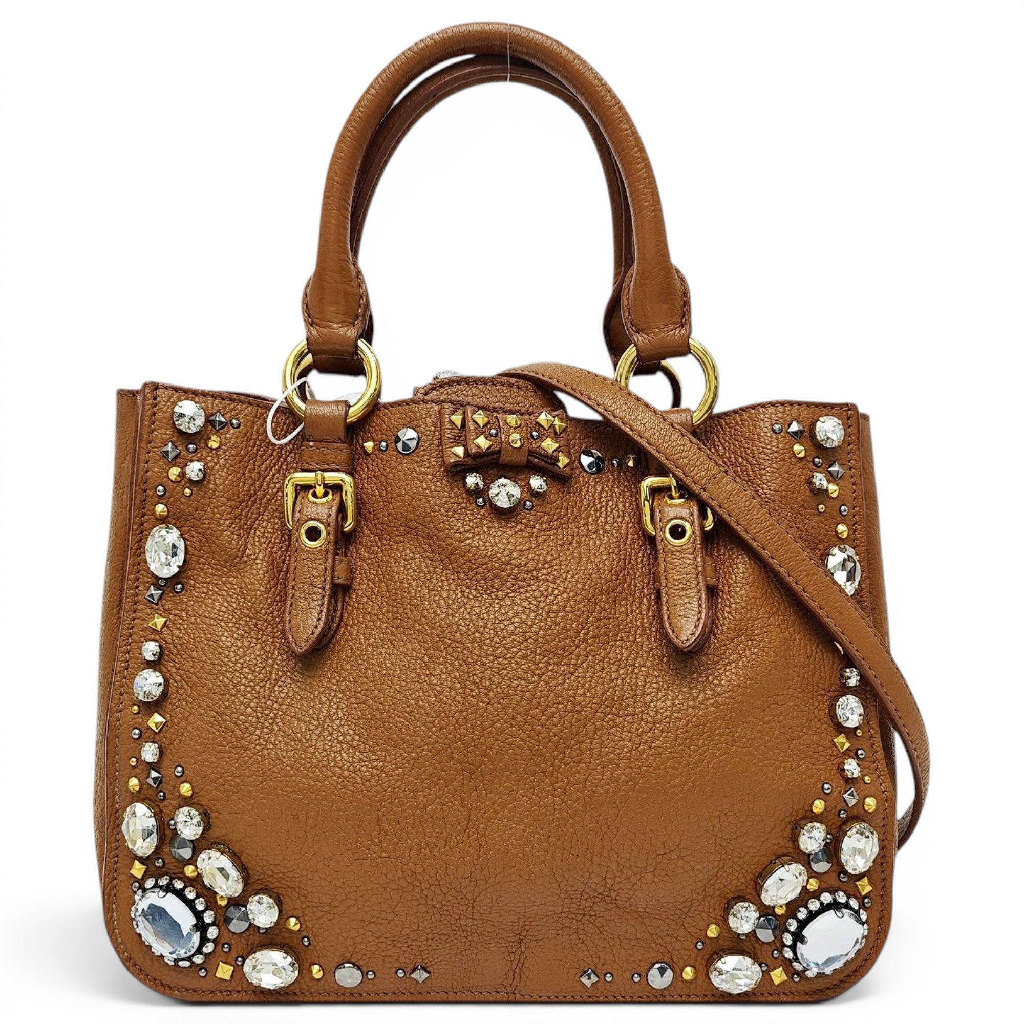 Double leather handbag