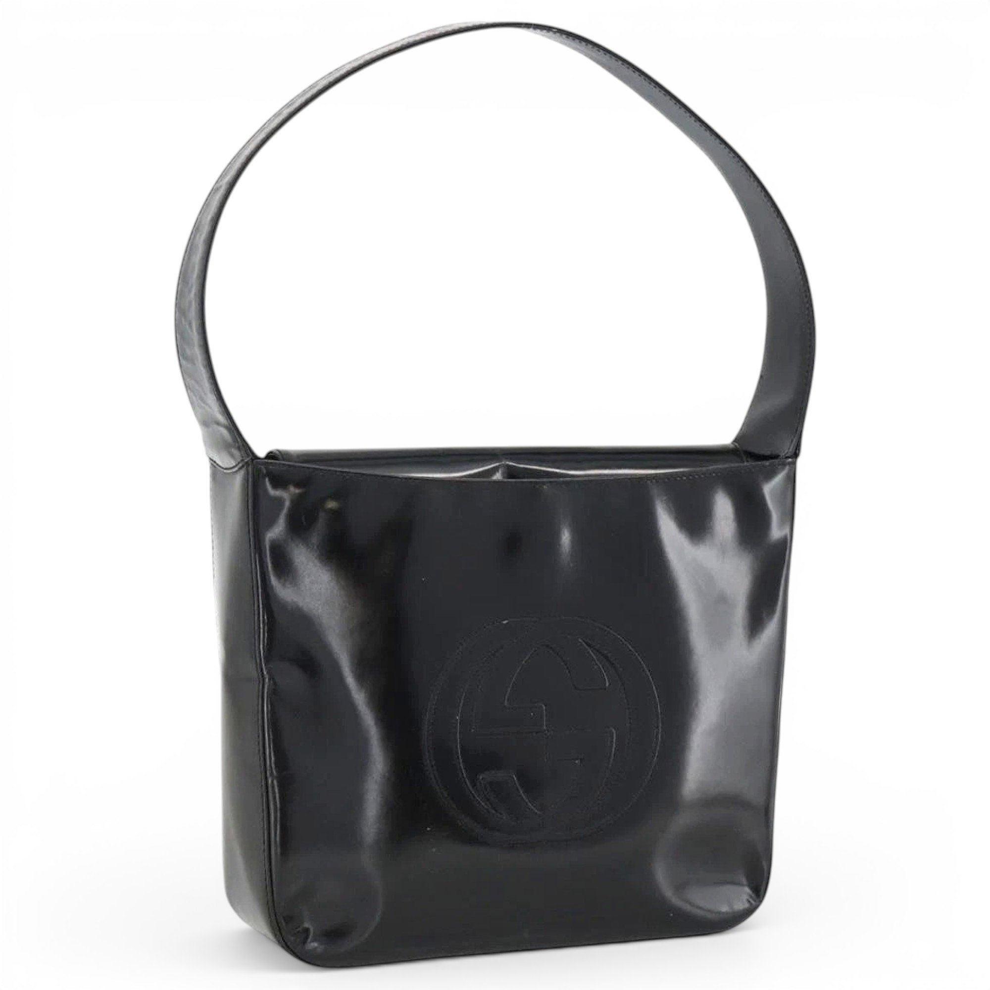 Patent leather handbag