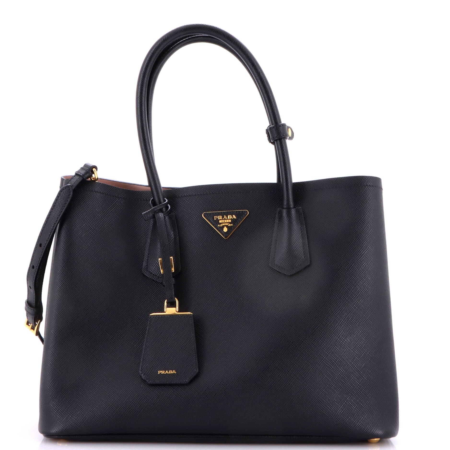 Cuir Double Tote Saffiano Leather Large
