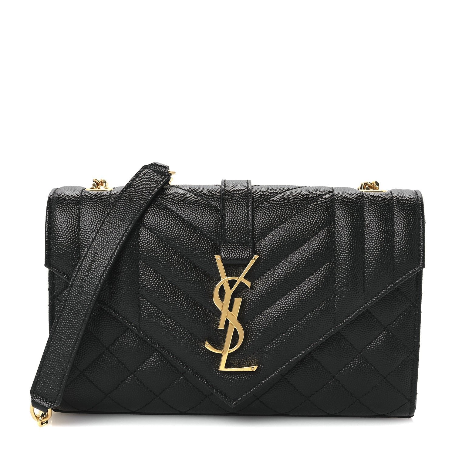 Saint Laurent Grain De Poudre Textured Mixed Matelasse Triquilt Small Monogram Satchel Black