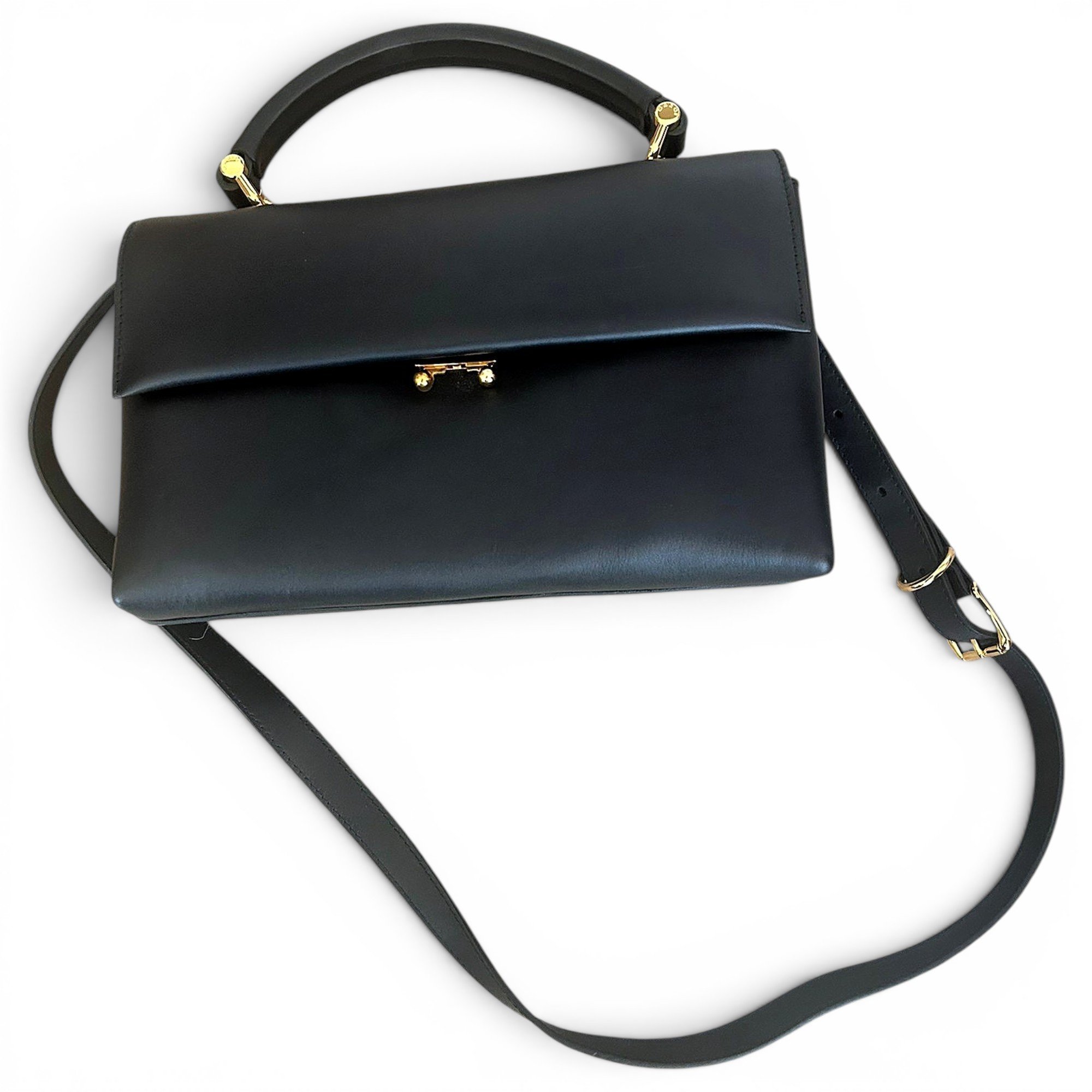 Trunk leather crossbody bag