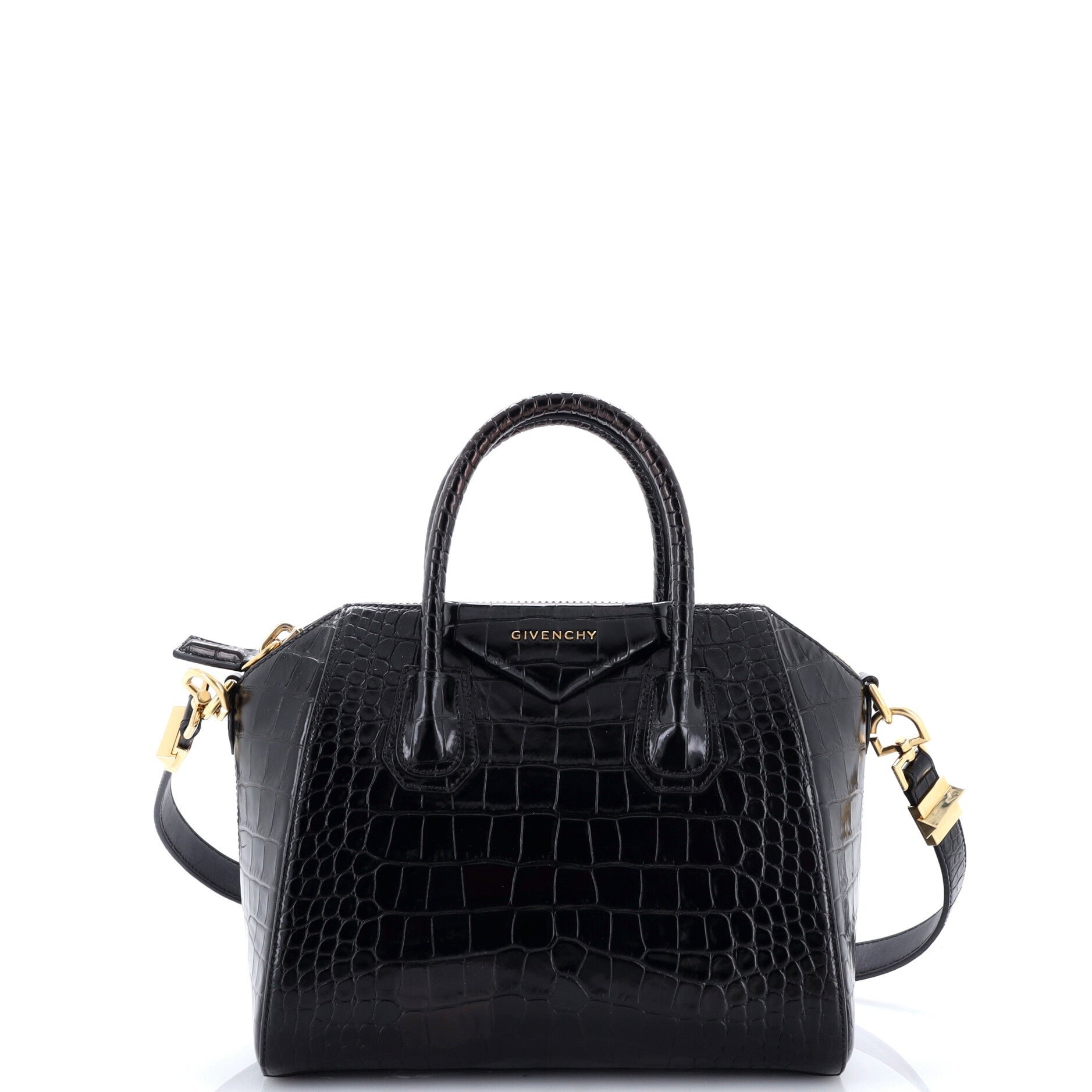 Antigona Bag Crocodile Embossed Leather Small