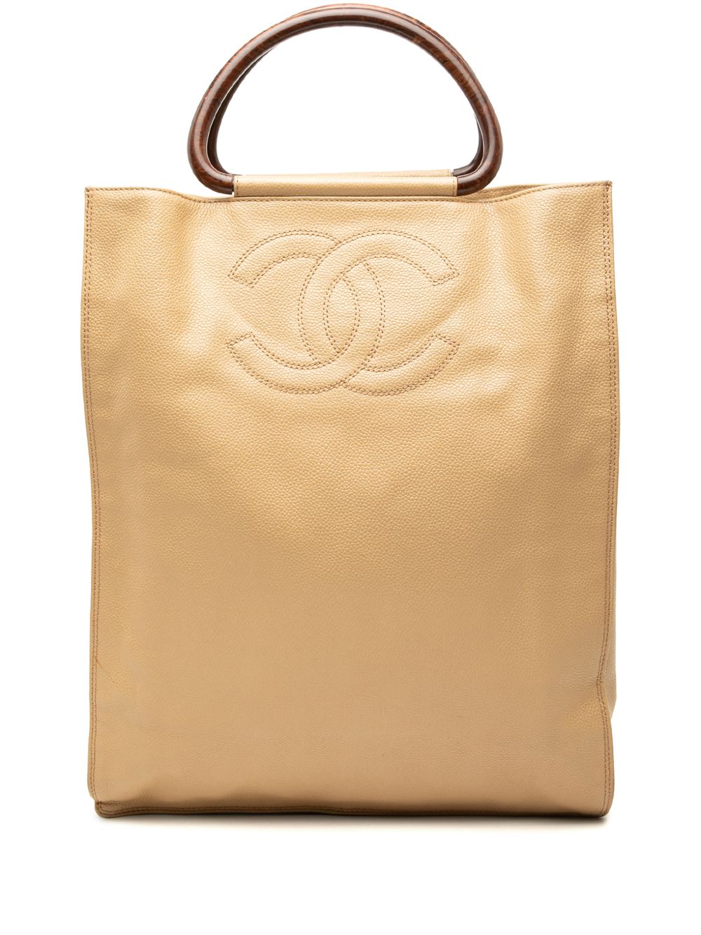1997-1999 CC Caviar Wood Top Handle tote bag