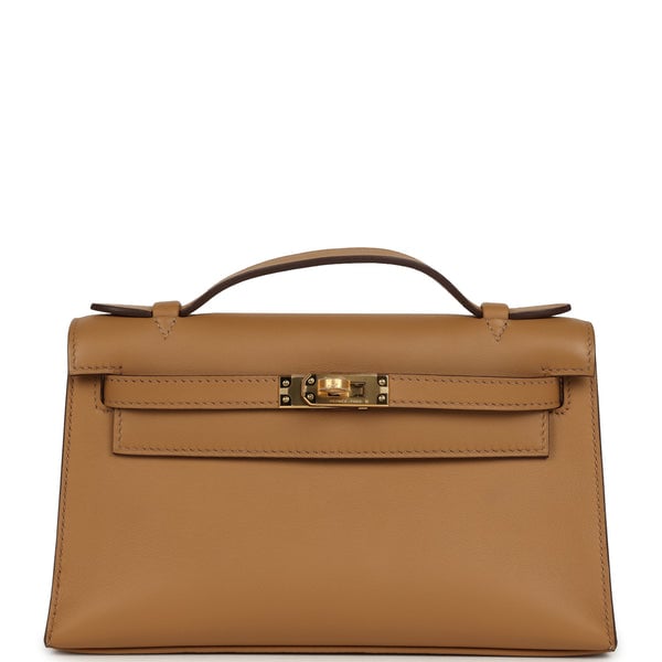 Hermes Hermes Kelly Pochette Biscuit Swift Gold Hardware