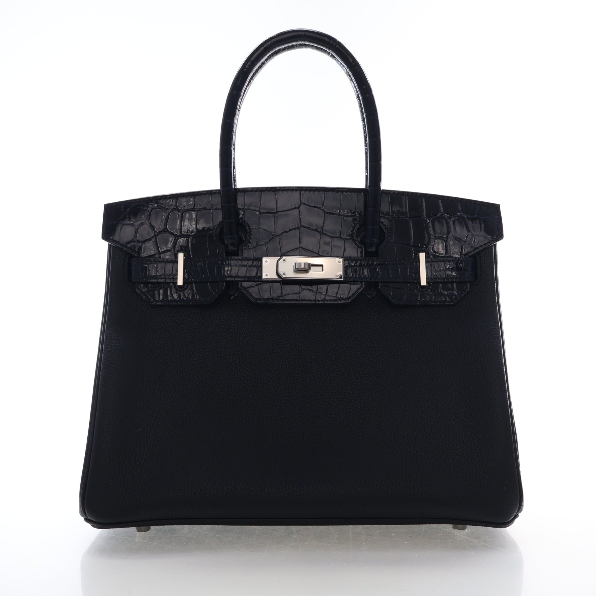 Hermes Noir Togo Niloticus Crocodile Touch Birkin 30