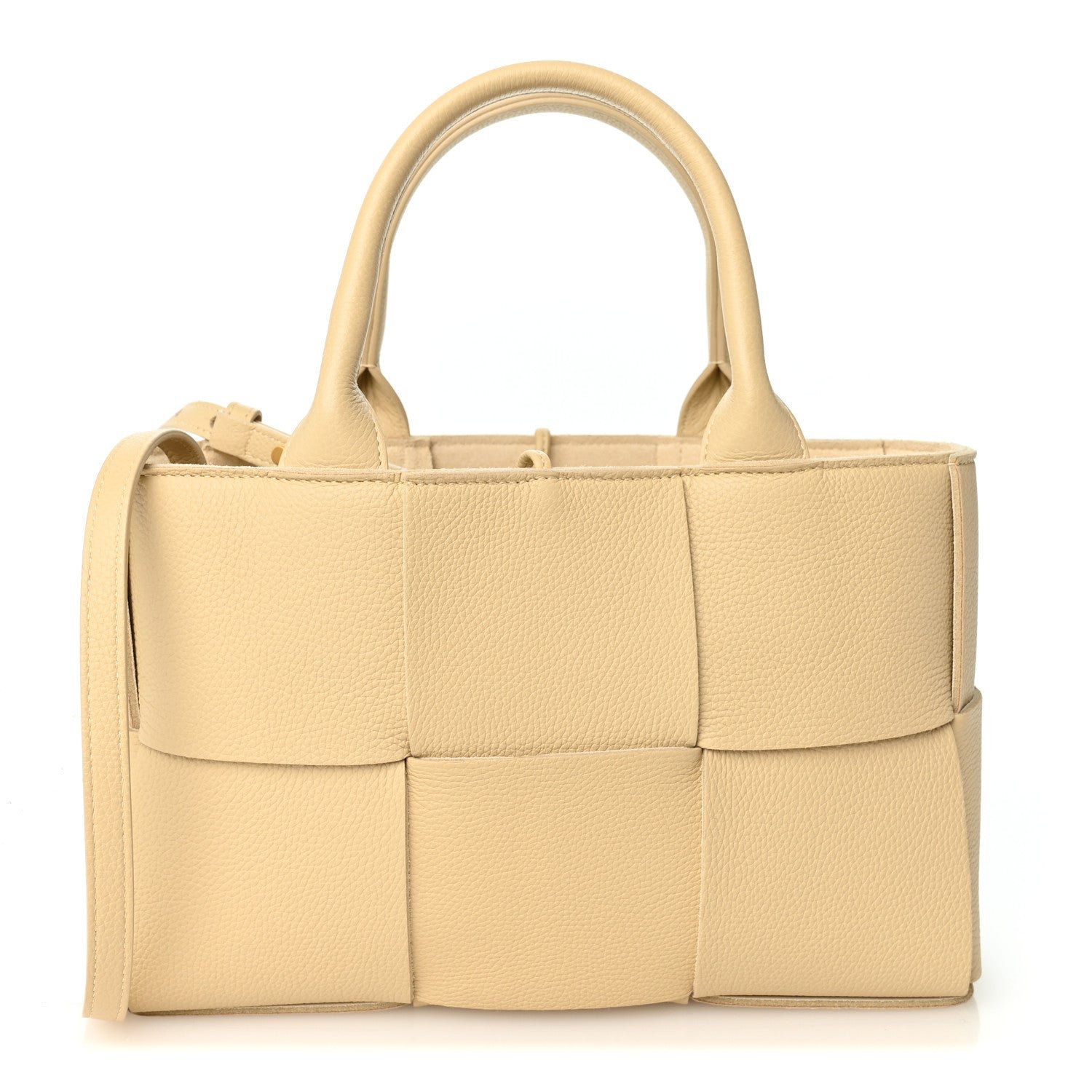 Bottega Veneta Grained Calfskin Maxi Intreccio Mini Arco Tote Porridge