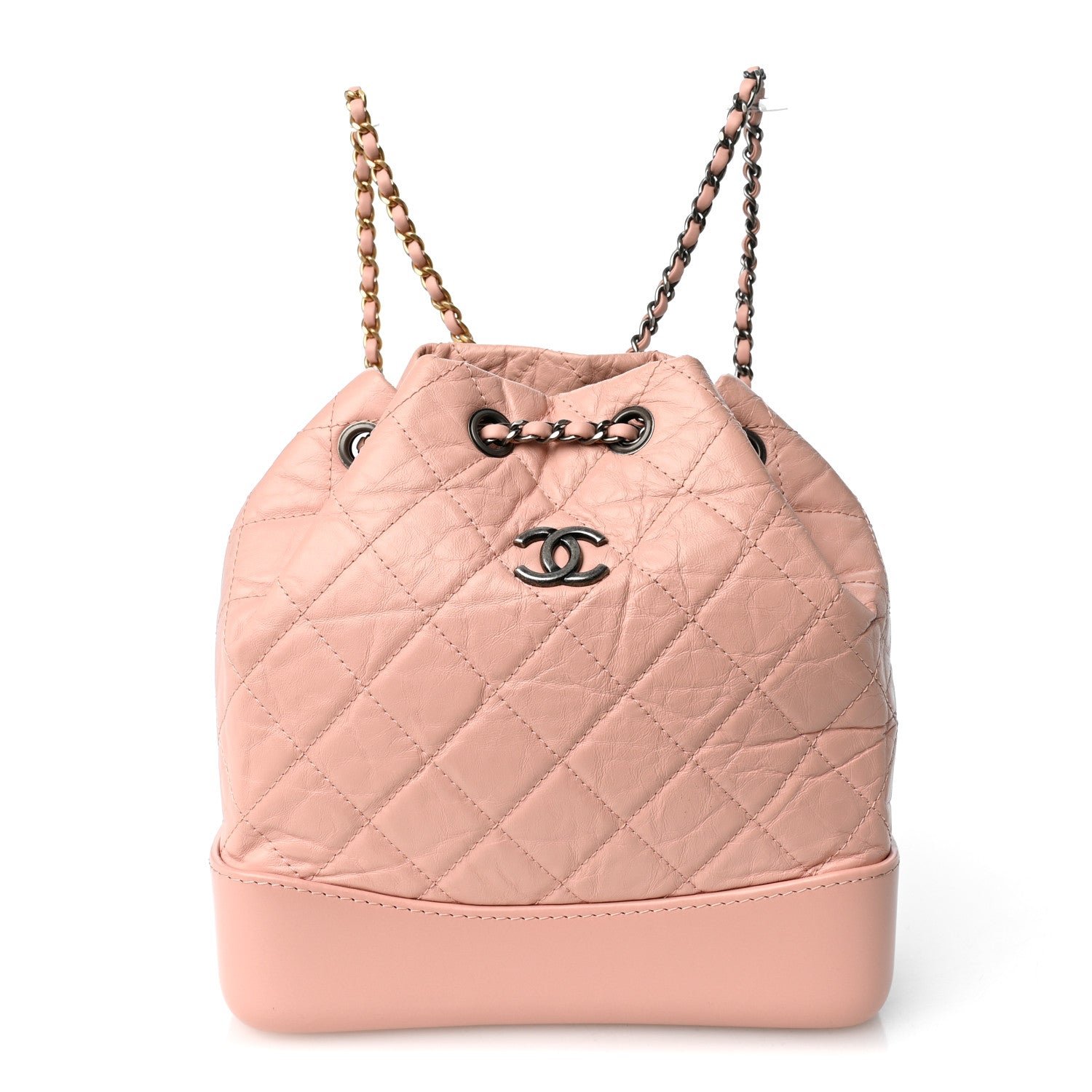 Chanel Aged Calfskin Quilted Small Gabrielle Backpack Pink