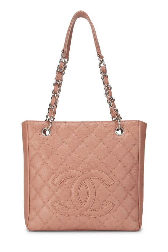 Pink Quilted Caviar Petite Shopping Tote (PST)