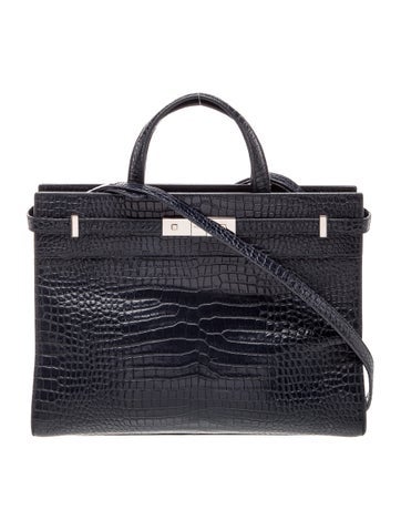 Saint Laurent Embossed Leather Top Handle Bag