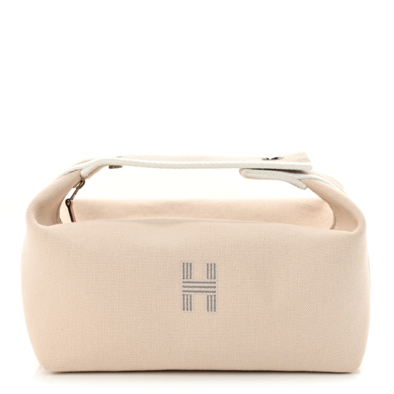 Hermes Canvas Small Bride-A-Brac Pouch Natural