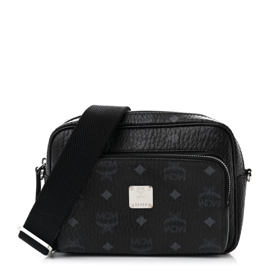 MCM Visetos Camera Crossbody Bag Black