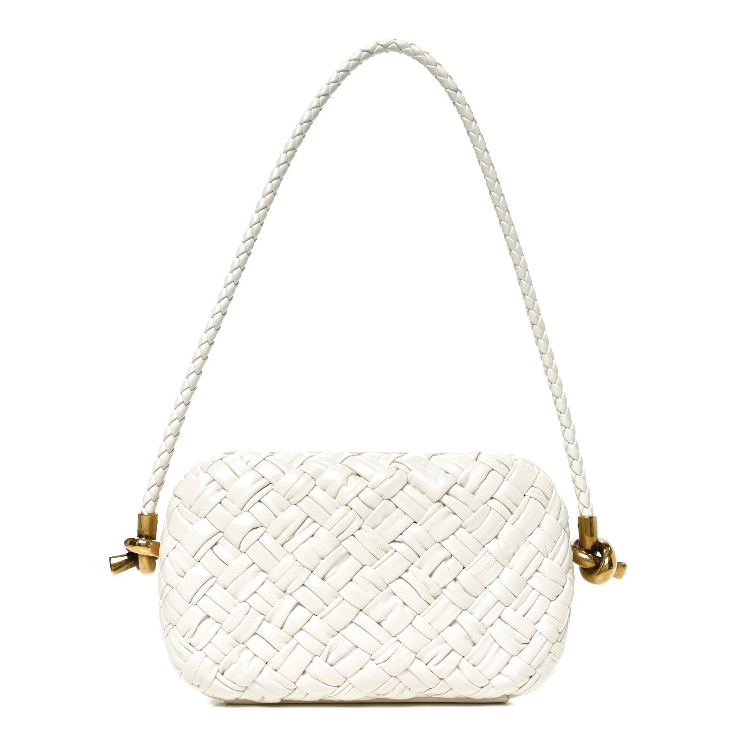 Bottega Veneta Foulard Intrecciato Knot On Strap White