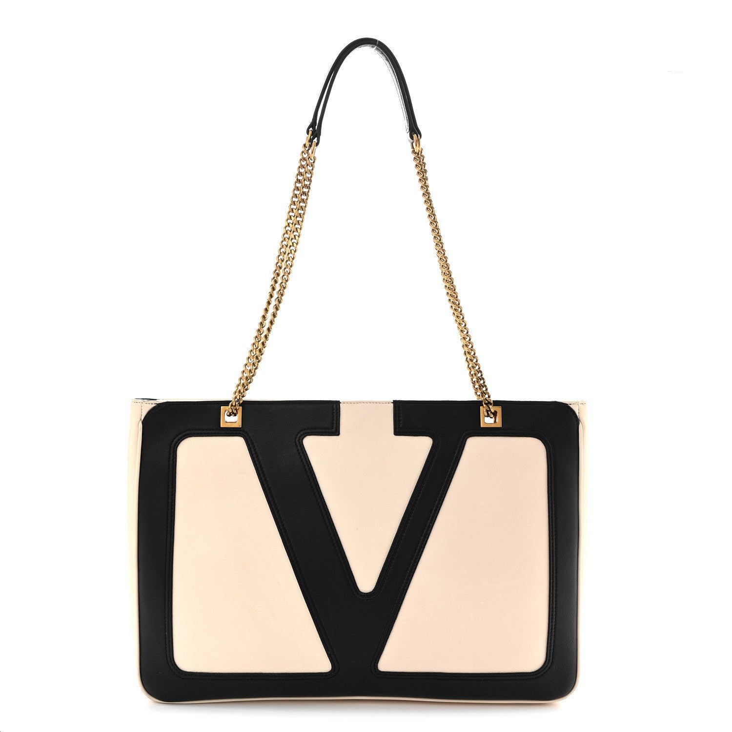 Valentino Garavani Nappa Medium Viva Superstar Shopping Tote Butter Black