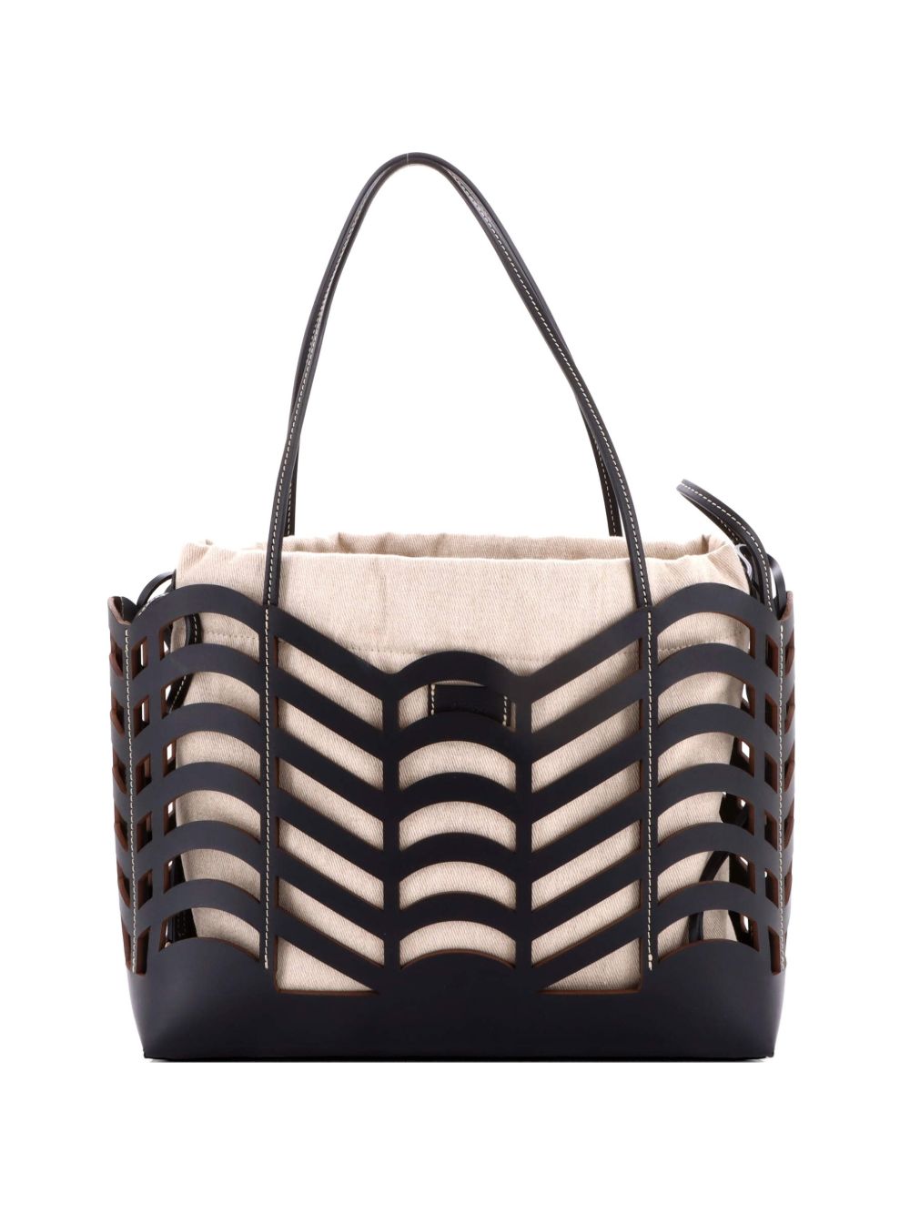 Chloe Kayan Laser Cut Leather and Canvas Small tote bag