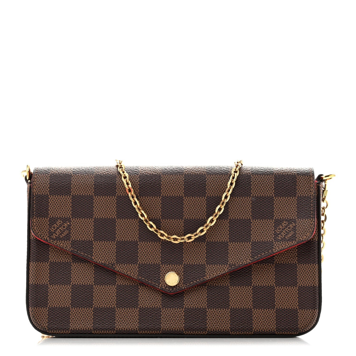 Louis Vuitton Damier Ebene Pochette Felicie Chain Wallet