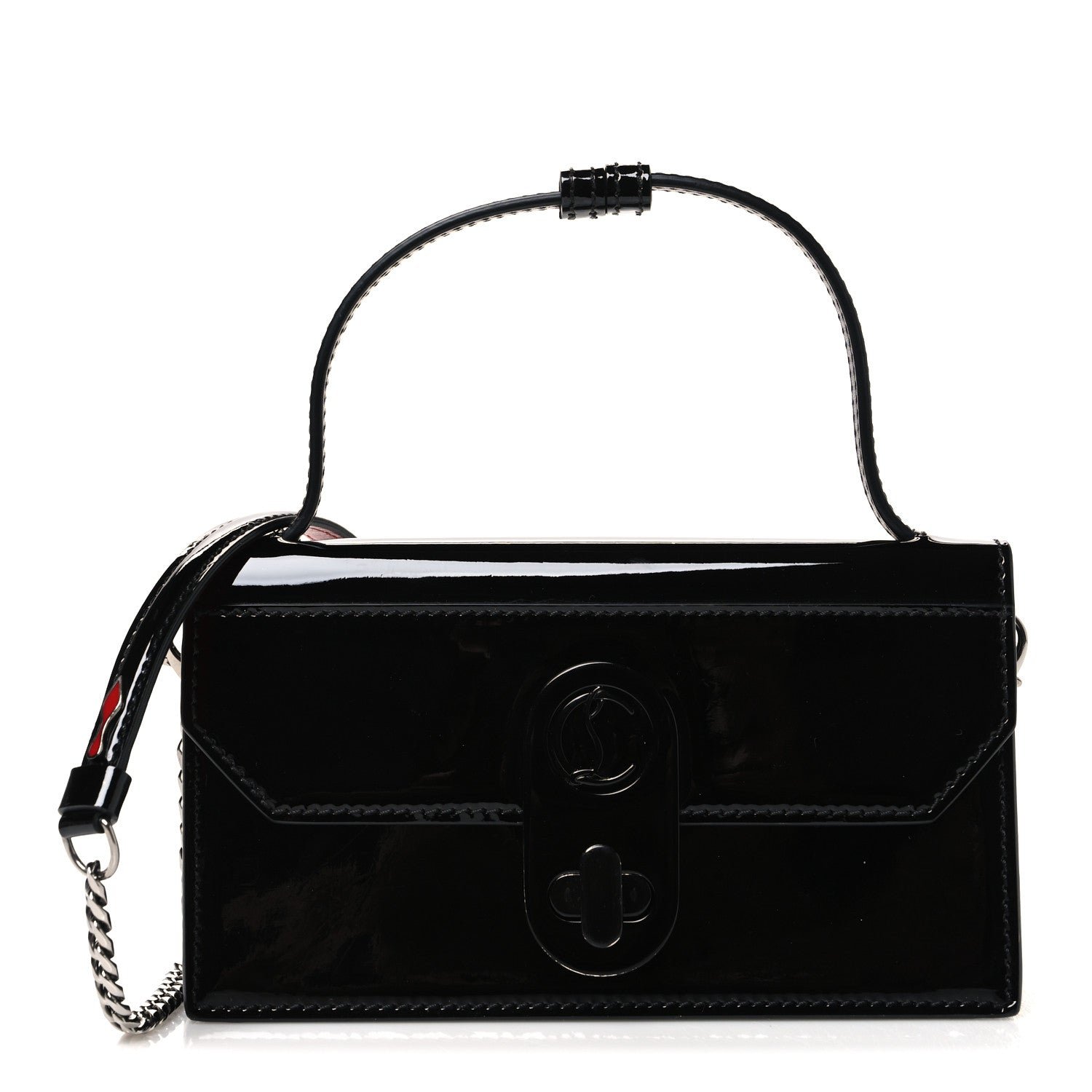 Christian Louboutin Patent Calfskin Mini Elisa Baguette Black