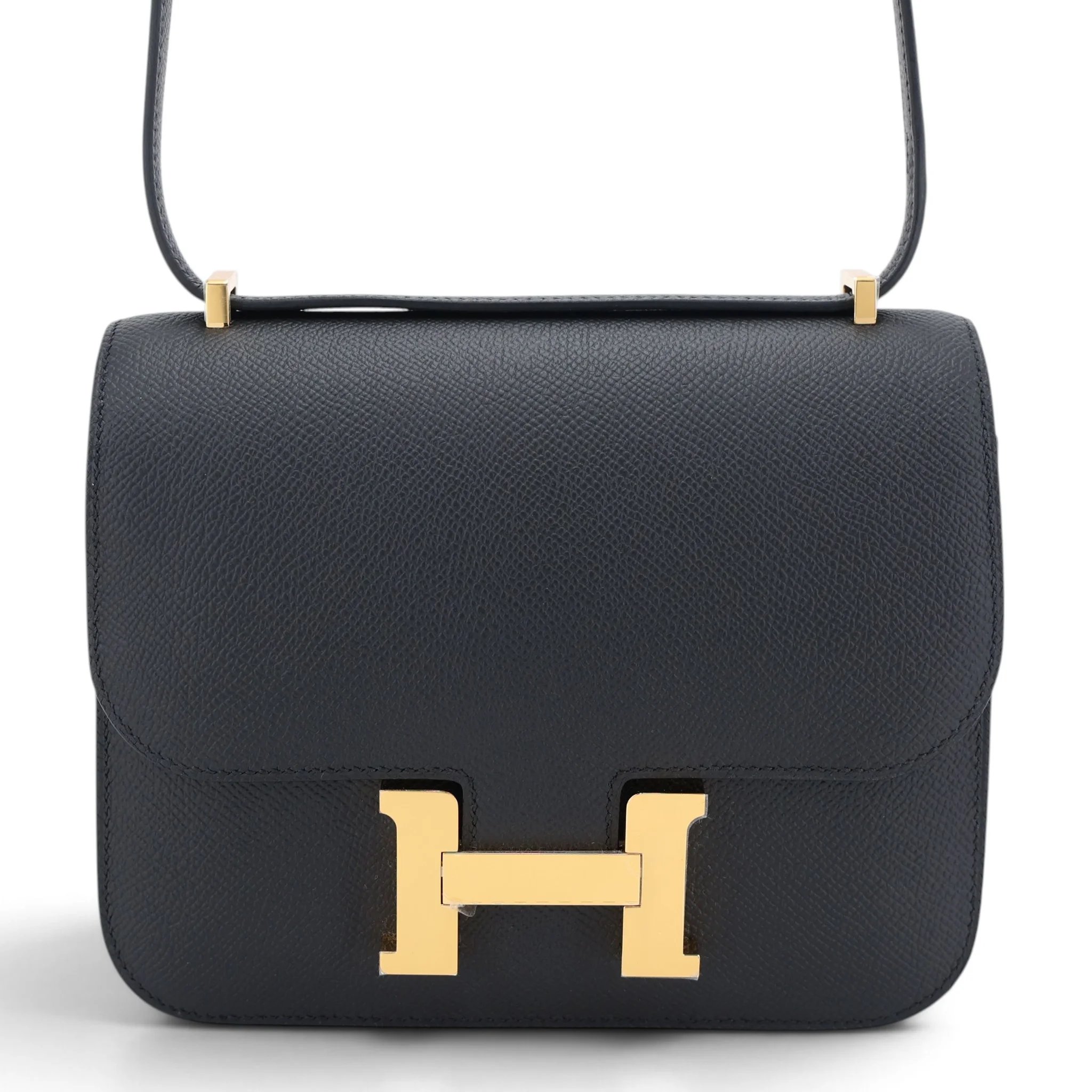 Brand New ( Rank N ) HERMÈS Constance Mini 19 Mirror Noir (89) Epsom Gold hardware G (2026)