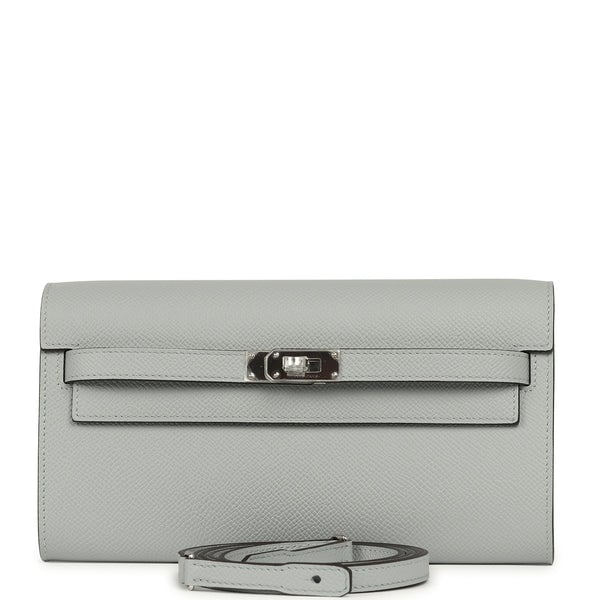 Hermes Kelly Wallet To Go Bleu Glacier Epsom Palladium Hardware