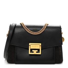 Givenchy Goatskin Suede Small GV3 Shoulder Bag Black