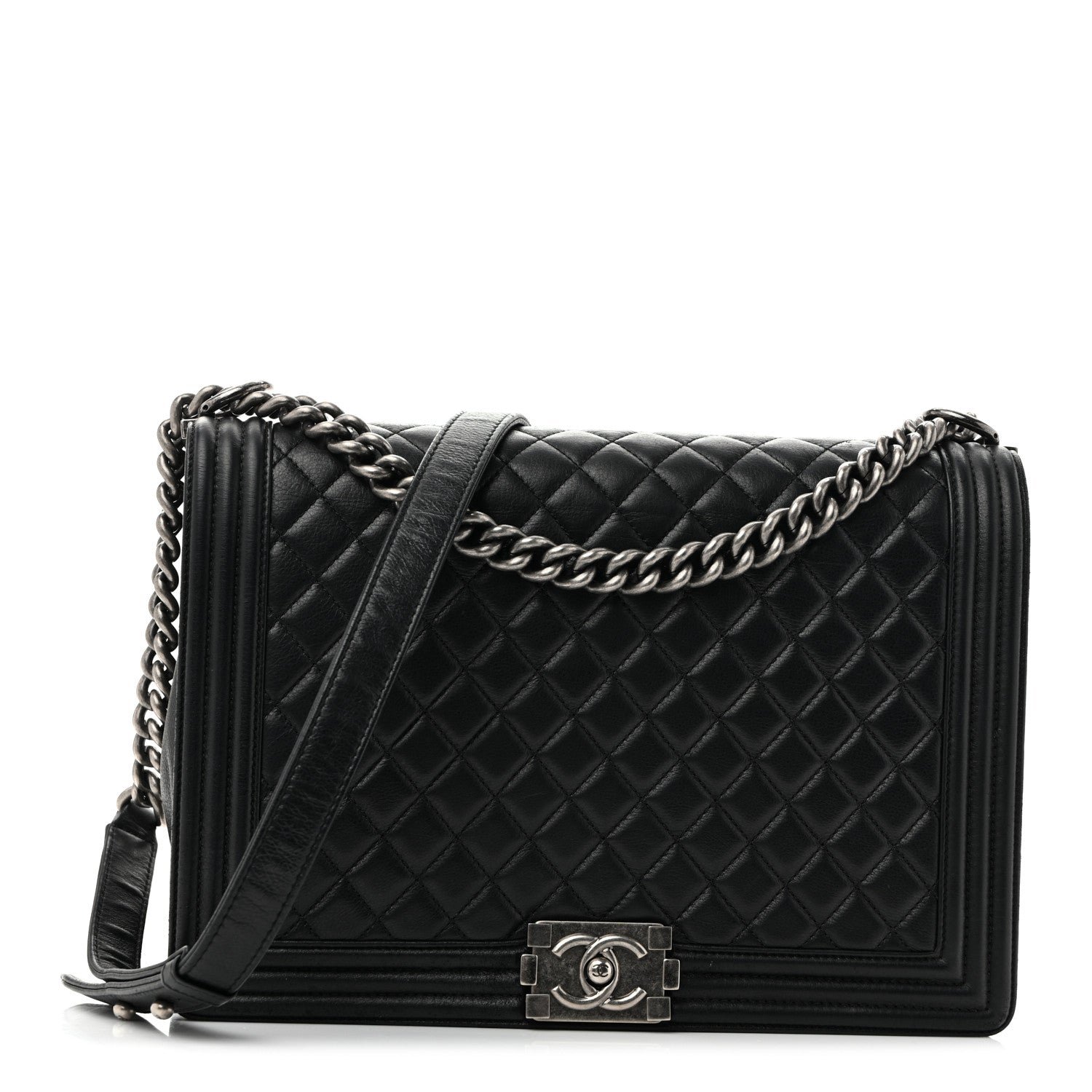 Chanel Calfskin Quilted Large Boy Flap Black