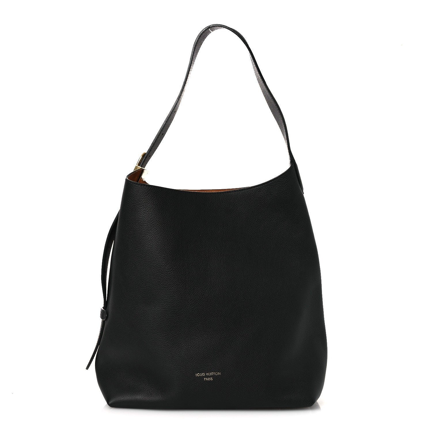 Louis Vuitton Grained Calfskin Low Key Hobo MM Black