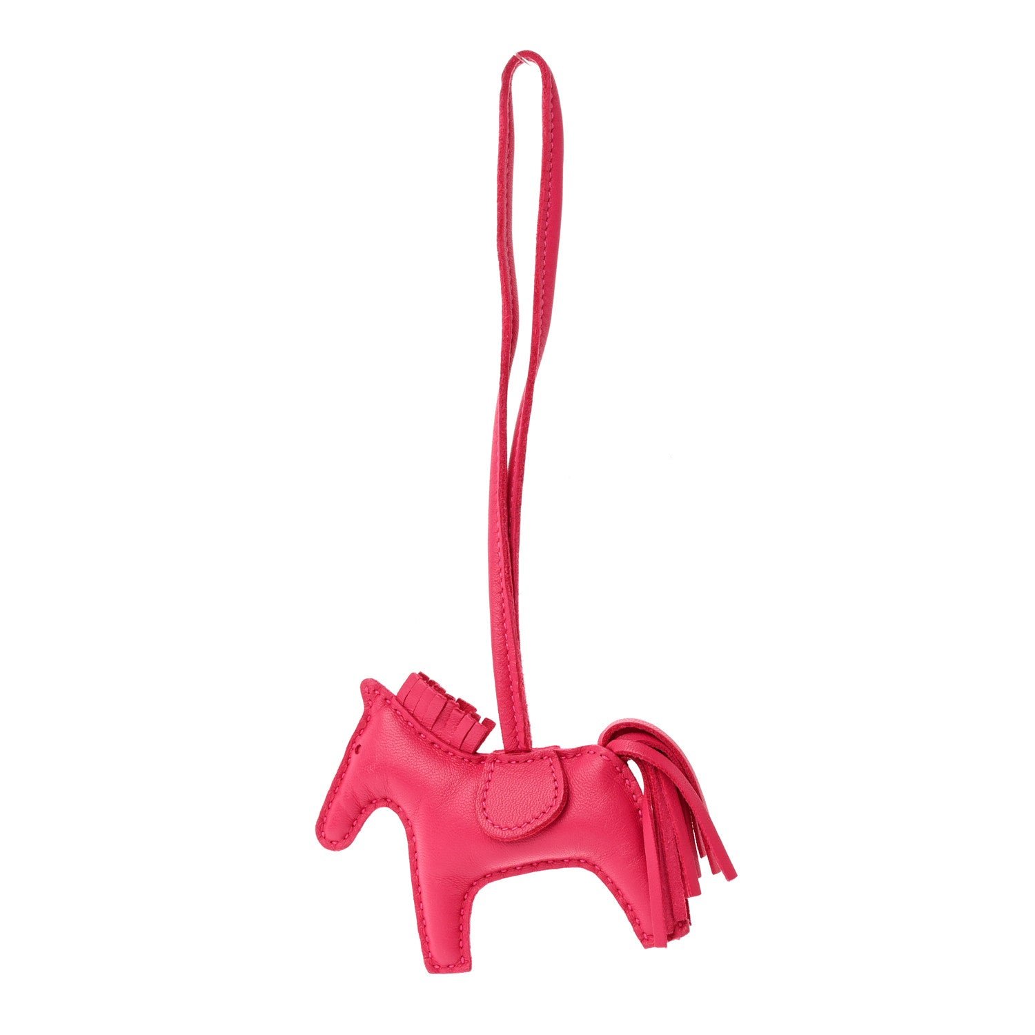 Hermes Milo Lambskin Grigri Rodeo Horse Bag Charm PM Rose Mexico