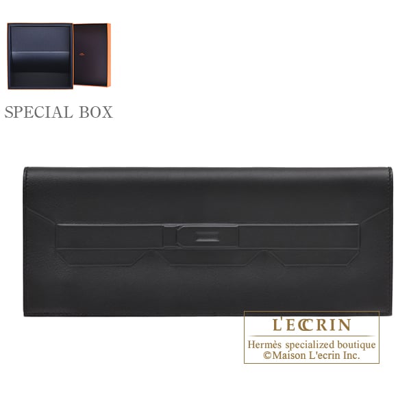Hermes Pochette Birkin Shadow Black Swift leather