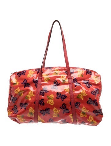 Patent Leather Vintage Butterfly Tote W Pouch