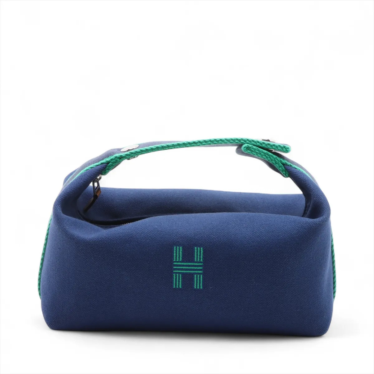 Hermès Brid A Black PM canvas Blue Silver Metal Fittings