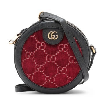 Velvet Ophidia GG Velvet Round Mini Shoulder Bag